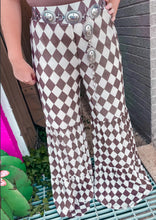 Load image into Gallery viewer, Party Pants Mesh Flare Pants- Checkers