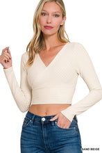 Load image into Gallery viewer, Ribbed Surplus Waist Band Long Sleeve Top