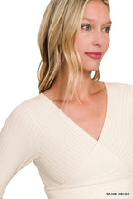 Load image into Gallery viewer, Ribbed Surplus Waist Band Long Sleeve Top