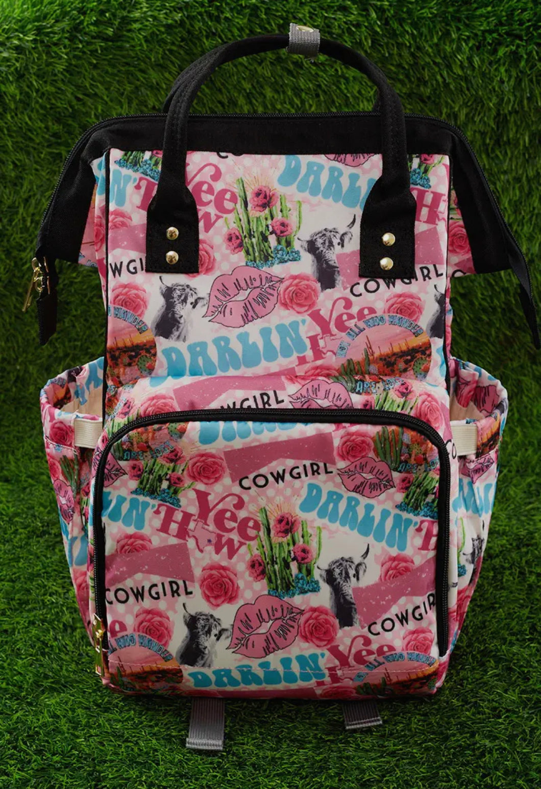 YeeHaw Darlin, Cowgirl Printed Diaper Bag
