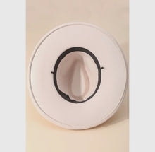 Load image into Gallery viewer, Concho Chain Strap Flat Brim Fedora Fashion Hat