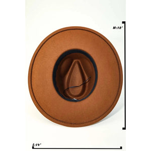 Tribal Boho Design Strap Fedora Hat- Ivory