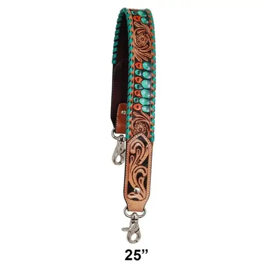 Painted Cactus Short Tooled Purse Straps – 1.5″ X 25