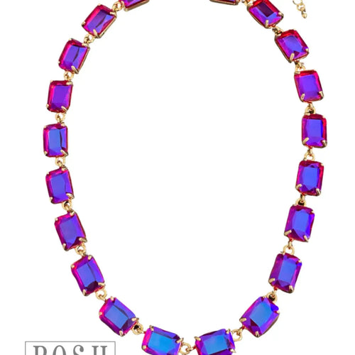 Rectangle Rhinestone Linked Necklace