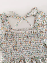 Load image into Gallery viewer, Smocking Floral Print Short Sleeve Dress