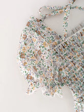 Load image into Gallery viewer, Smocking Floral Print Short Sleeve Dress