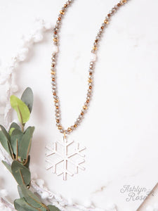 'Gleaming in Grace' Snowflake Pendant Necklace