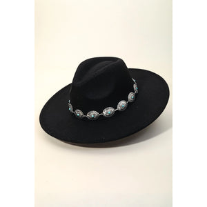 Western Concho Chain Fedora Hat
