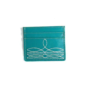 Western Genuine Lether Boot Stitch Card Holder