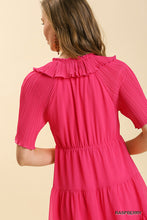 Load image into Gallery viewer, *Cobalt Blue* Pleated Sleeve Tiered Dress
