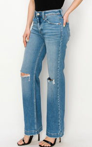 High Rise Distressed Denim Jeans