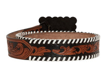 Load image into Gallery viewer, Grave Brown Hand-Tooled Leather Belt