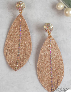 Let's Sparkle Rain Drop Earrings with Rose Gold