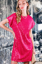 Load image into Gallery viewer, Short Sleeve Sequin Mini Dress