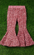 Load image into Gallery viewer, Girls Pink Sequins Bell Bottoms