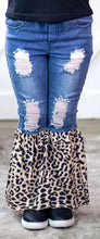 Load image into Gallery viewer, Somewhere Between Western and Wildin&#39; Denim Flare Pants, Leopard