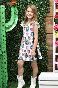 If I Can't Wear My Boots I Ain't Going Multi Printed Dress