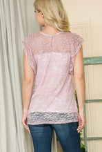 Load image into Gallery viewer, Stretch All Over Lace Flutter Sleeve Blouse