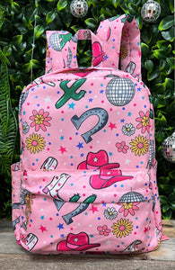 Disco Western Printed Medium Size Backpack