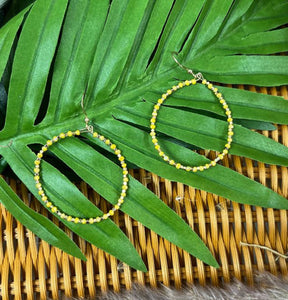Sprinkled With Love Yellow Beaded Hoops