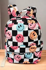 Emoji Checker Printed Backpack