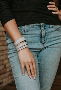 Grey Bracelet Cuff Set