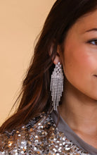 Load image into Gallery viewer, Glam Girl Silver Beaded Tassel Earrings