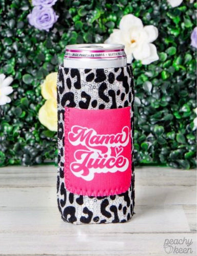 *Restock* Peachy Keen Mama Juice Sequin Can Coolers For Slim Can
