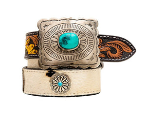 Klepto Hand-Tooled Concho Belt