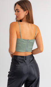 Ruched Mesh Cami Top