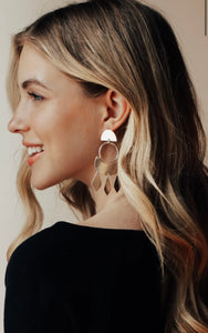 Silver Geometric Dangle Earrings #3