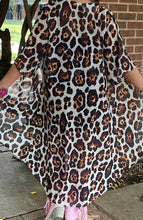 Load image into Gallery viewer, Sheer High Low Leopard Duster