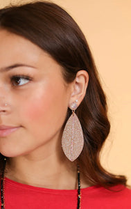 Let's Sparkle Rain Drop Earrings with Rose Gold
