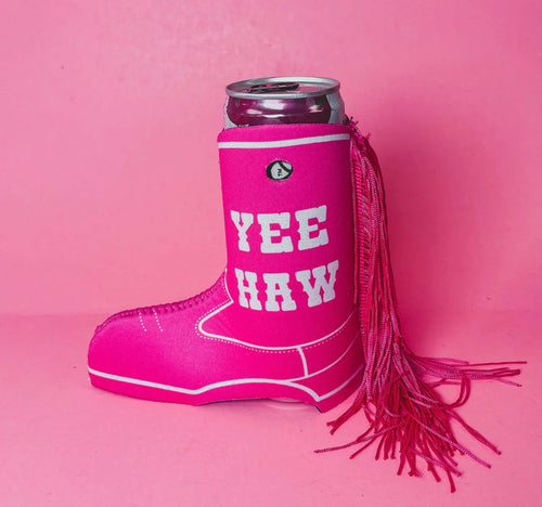 Yee Haw Pink Boot With Fringe