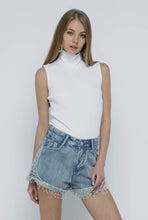 Load image into Gallery viewer, Fringe and Rhinestone Denim Short