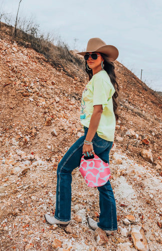 Pink Cowhide Lunch Tote