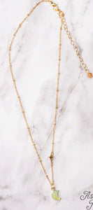 Talking To The Moon Iridescent Druzy Quartz Pendant Gold Necklace, AB