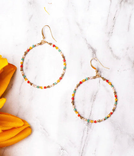 *Restock* Sprinkled With Love Multi Color Beaded Hoops
