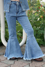 Load image into Gallery viewer, Distressed Denim Pants with Fringe Back Pockets