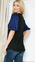 Load image into Gallery viewer, Pleat Bubble Sleeve Knit Top