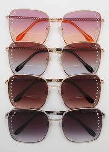 Embellished Detail Square Sunglasses