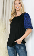 Load image into Gallery viewer, Pleat Bubble Sleeve Knit Top