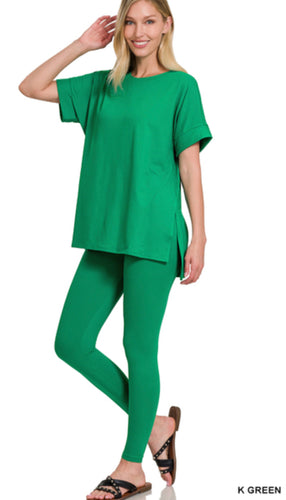 Kelly Green Microfiber Lounge Set