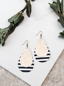 Be Bold Striped Earrings, Black