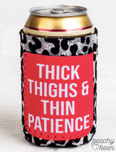 Load image into Gallery viewer, *Restock* Thick Thighs &amp; Thin Patience Sequin Slim Can Coolers