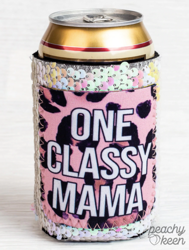 One Classy Mama Sequin Can Cooler