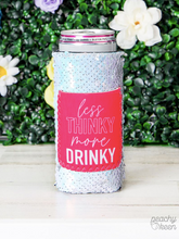 Load image into Gallery viewer, Peachy Keen Less Thinky More Drinky Sequin Shifting Can Coolers