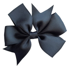 Load image into Gallery viewer, Black 4&quot; Ribbon Bow Clips Kids Girls