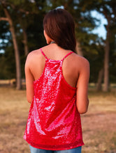 Load image into Gallery viewer, Stop The Show Sequin Tank In Pink