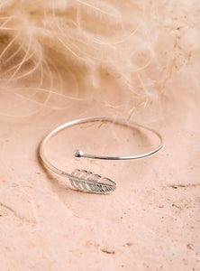 Silver Feather Bangle